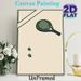 Padel Tennis Themed Painting Poster, Minimalist Flat Design Poster, Sleek Dark Green Racket And Balls Artwork, Suitable Wall Decor For Home Gym, Game_maomaolike.com