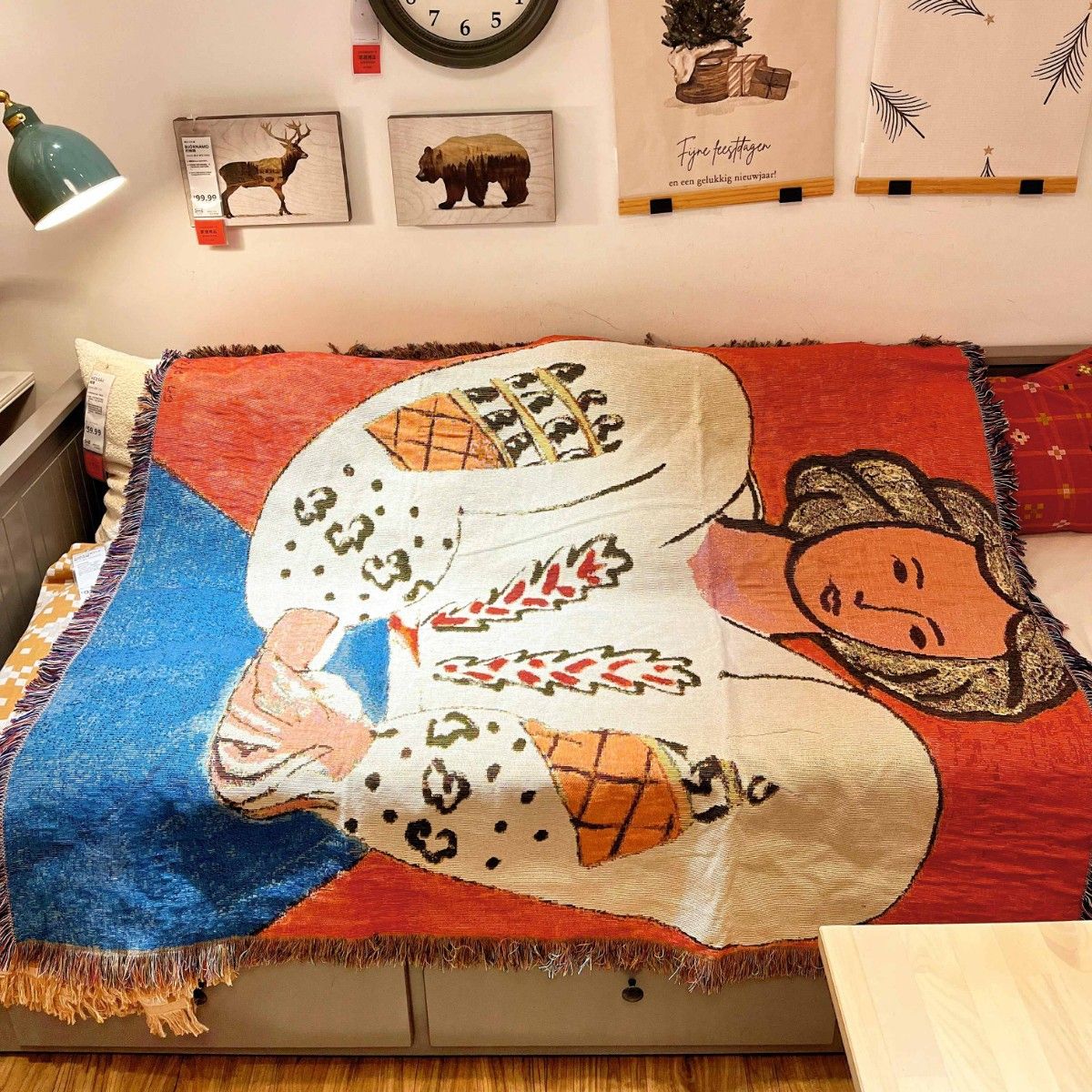 Ins Style Art Tapestry Bedroom Wall Decoration Sofa Knitted Headboard Throw Leisure Blanket_maomaolike.com