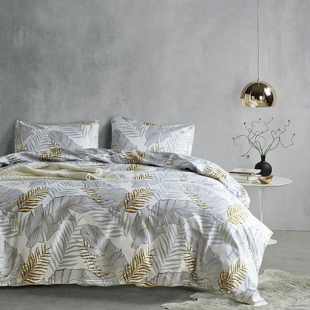 Three Piece Brushed Printed Quilt Set Duvet Bedding_maomaolike.com