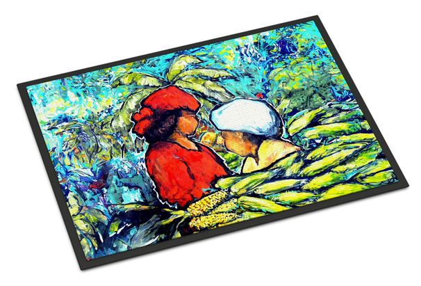 Market Day Doormat Front Door Mat Indoor Outdoor Rugs For Entryway, Non Slip Washable Low Pile, 24H X 36W_maomaolike.com