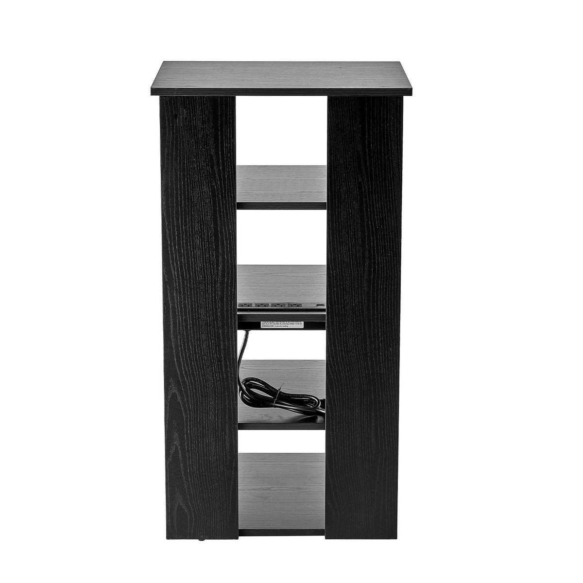 VEVOR 5-Tier AV Media Stand, Wooden Audio-Video Media Stand For DVD Players/Cable Boxes/Games Consoles, Height-Adjustable Media Storage Cabinet For Gaming, Recording Room, Black_maomaolike.com