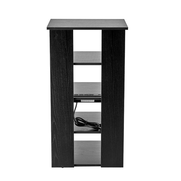 VEVOR 5-Tier AV Media Stand, Wooden Audio-Video Media Stand For DVD Players/Cable Boxes/Games Consoles, Height-Adjustable Media Storage Cabinet For Gaming, Recording Room, Black_maomaolike.com