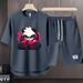 Men's Clothing 2024 Waffle Casual Summer Suit Men's Loose Teen Short sleeved T shirt Shorts Handsome Two piece Suit_maomaolike.com