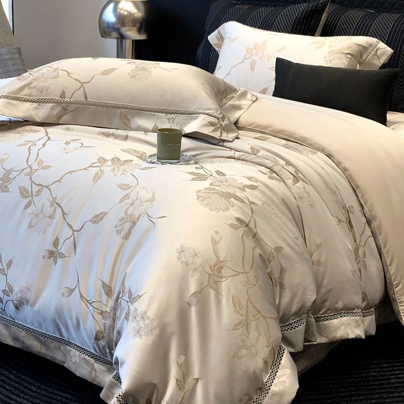 High-End Retro 140S Double-Ply Australian Four-Piece Set Full Cotton High-Precision Yarn-Dyed Jacquard Duvet Cover Bedding_maomaolike.com