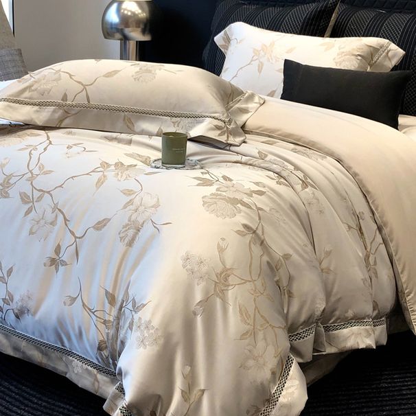 High-End Retro 140S Double-Ply Australian Four-Piece Set Full Cotton High-Precision Yarn-Dyed Jacquard Duvet Cover Bedding_maomaolike.com