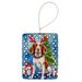 Brittany Spaniel Christmas Reindeer Porcelain Ornament Christmas Tree Hanging Decorations For Home Christmas Holiday, Rectangle, Gift, Multicolor_maomaolike.com
