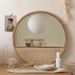 Vintage Wooden Makeup Wall-Mounted Round Wall-Sticking Home Dormitory Desktop Dressing Mirror Wall Decoration_maomaolike.com