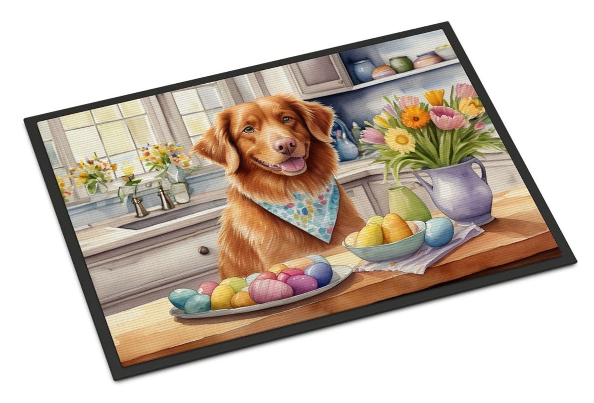 Decorating Easter Nova Scotia Duck Tolling Retriever Doormat Front Door Mat Indoor Outdoor Rugs For Entryway, Non Slip Washable Low Pile, 24H X 36W_maomaolike.com