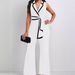 women's clothing new fashion V-neck temperament elegant sleeveless jumpsuit wide-leg pants_maomaolike.com