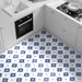 Blue Patterned Imitation Tile For Home Bathroom Decoration, Self-adhesive PVC Waterproof Floor St, Frosted Wall_maomaolike.com