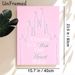 Castle Themed Painting Poster, Soft Pink Minimalist Line Art Castle Poster, Inspirational "A Dream Is A Wish Your Heart Makes" Quote For Bedroom_maomaolike.com