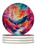 Colorful Astilbe Large Sandstone Coasters Pack Of 4 Absorbent Round Coasters Decor Gifts For Men Or Women, 4 In, Multicolor_maomaolike.com