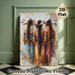 Native American Women Painting Poster, Warm-toned Impressionist-style Poster, Artistic Cultural Wall Decor Featuring Feather-adorned Traditional_maomaolike.com