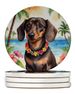 Dachshund Luau Large Sandstone Coasters Pack Of 4 Absorbent Round Coasters Decor Gifts For Men Or Women, 4 In, Multicolor_maomaolike.com