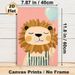 Cartoon Lion Painting Poster, Cute Pastel-toned Cartoon Style Poster, Cheerful Lion In Overalls Holding Balloon, Ideal For Bedroom And Living Room_maomaolike.com