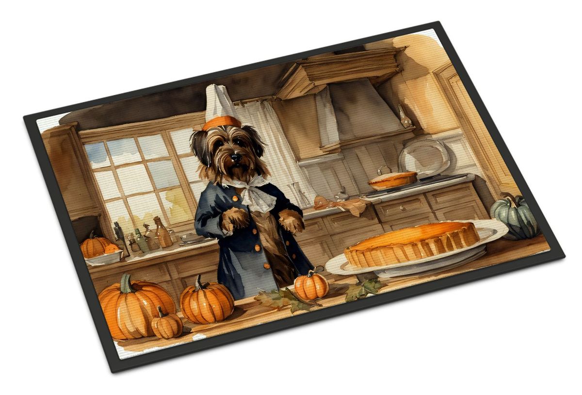 Briard Fall Kitchen Pumpkins Doormat Front Door Mat Indoor Outdoor Rugs For Entryway, Non Slip Washable Low Pile, 24H X 36W_maomaolike.com