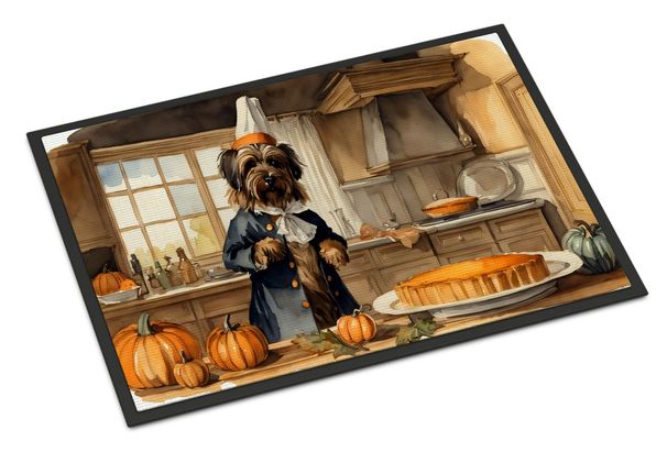 Briard Fall Kitchen Pumpkins Doormat Front Door Mat Indoor Outdoor Rugs For Entryway, Non Slip Washable Low Pile, 24H X 36W_maomaolike.com
