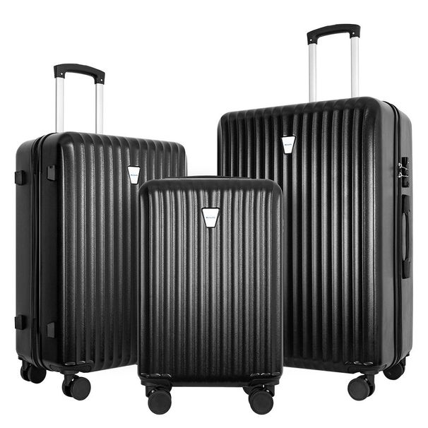 3pcs Luggage Set-Durable Hard Shell Suitcase Set With Double Spinner Wheels, Large Capacity Travel Trolley Case, Perfect For Business & Family Trips, And Ideal_maomaolike.com