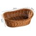 Rattan Small Creative Plate Snack Storage Basket Yuanbao Shape Handwoven Fruit Melon Seeds_maomaolike.com