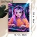 Anime Gamer Girl Painting Poster, Vibrant Neon-lit Anime Style Poster, Eye-catching Gaming-themed Decor Suitable For Gaming Room, Bedroom_maomaolike.com