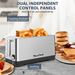 4-Slice Toaster, Extra Wide Long Slot Toaster, 6 Settings, Bagel, Defrost, Reheat, Removable Crumb Tray, Upgraded Stainless Steel, Silver, Resale Prohibited_maomaolike.com