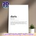 Darts Definition Painting Poster, Minimalist Typographic Text Poster, Clear Darts Term Description, Ideal For Game Rooms, Bars And Home Wall Decor_maomaolike.com