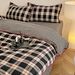 Wholesale INS Nordic Style Retro Plaid Triangle Needle Pure Four-Piece Set Full Shell Edge Yarn-Dyed Washed Cotton 4 Pieces_maomaolike.com