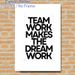 Teamwork Motivational Quote Painting Poster, Minimalist Black & White Typographic Poster, Inspirational Message Decor Ideal For Office, Workspace_maomaolike.com