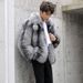 Men's clothing Autumn-winter fur men's coat Fashion casual silver fox fur coat thickened to keep warm_maomaolike.com