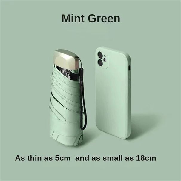 70% Off Mini Small Rain Vinyl Folding Umbrella UV Ultraviolet Protection Sun Shade Pocket Parasol_maomaolike.com