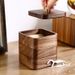 Solid Wood Dental Floss Box, New Chinese Style Black Walnut Wooden Toothpick Storage Box With Lid For Home Use_maomaolike.com