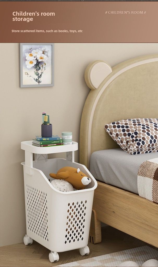 Stitched Laundry Basket Household Dirty Clothes Storage Basket Bathroom Partition Floor To Floor Shelf Narrow_maomaolike.com