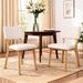 Wooden Dining Chairs Set Of 2, Mid Century Modern Kitchen Chairs With Fabric Upholstered And Curved Backrest For Dining Room Restaurant Or Cafe 300LBS Capacity, Natural_maomaolike.com