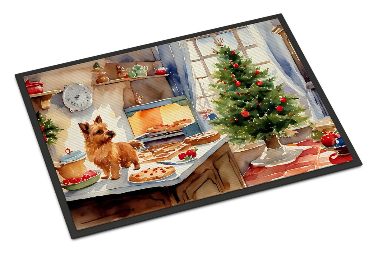 Norwich Terrier Christmas Cookies Doormat Front Door Mat Indoor Outdoor Rugs For Entryway, Non Slip Washable Low Pile, 24H X 36W_maomaolike.com