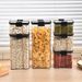 Clear Airtight Food Storage Containers - 3-Piece Set Kitchen Canisters For Tea, Dry Fruits & Spices (BPA-Free Plastic)_maomaolike.com