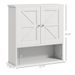 kleankin Farmhouse Bathroom Wall Cabinet, Wall Mounted Medicine Cabinet With Open Shelf & Adjustable Shelf, Storage For Laundry Room, White_maomaolike.com