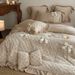 French Style Girly Milk Velvet Winter Four-Piece Set With Fleece Lining, Warm Rabbit Velvet, 3D Bow Quilt Cover Bedding 1_maomaolike.com