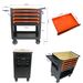 4 DRAWERS MULTIFUNCTIONAL TOOL CART WITH WHEELS AND WOODEN TOP-ORANGE_maomaolike.com