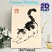 Ink Wash Cat Painting Poster, Serene Chinese Ink-style Spotted Sleepy Cat Poster, Artistic Calm Decor Option For Living Room, Bedroom_maomaolike.com