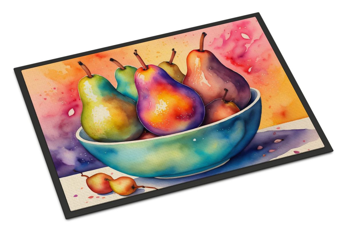 Colorful Pears Doormat Front Door Mat Indoor Outdoor Rugs For Entryway, Non Slip Washable Low Pile, 24H X 36W_maomaolike.com