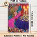 Two Embracing Female Figures With Lit Candles Painting Poster, Vibrant Whimsical Folk Art Style Poster, Rich Textured Colorful Decorative Piece, Ideal_maomaolike.com