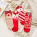 Christmas sock Autumn and winter big Red socks 4 pairs of three-dimensional cartoon Christmas socks cute elk ladies mid-tube socks_maomaolike.com