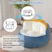 Oversized Bean Bag Chairs,Multicolor Fur Couch Filled With Shredded Sponge,Large Lounger Sofa For Living Room,No Assembly Required , Blue+White+Yellow_maomaolike.com