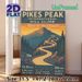 Pikes Peak International Hill Climb Painting Poster, Vintage Retro Mountain Race Track Scene Poster, Racing-themed Wall Decor Ideal For Garage, Living_maomaolike.com