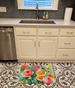 Ranunculus In Watercolor Memory Foam Kitchen Mat Machine Washable Anti-Fatigue Mat Cushion Comfort Bath Mat Or Kitchen Rug_maomaolike.com