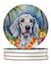 English Setter Luau Large Sandstone Coasters Pack Of 4 Absorbent Round Coasters Decor Gifts For Men Or Women, 4 In, Multicolor_maomaolike.com