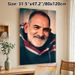 Smiling Mature Man Portrait Painting Poster, Warm-toned Realistic Bearded Gentleman Poster, Vivid Lifelike Depiction Ideal For Living Room And Bedroom_maomaolike.com
