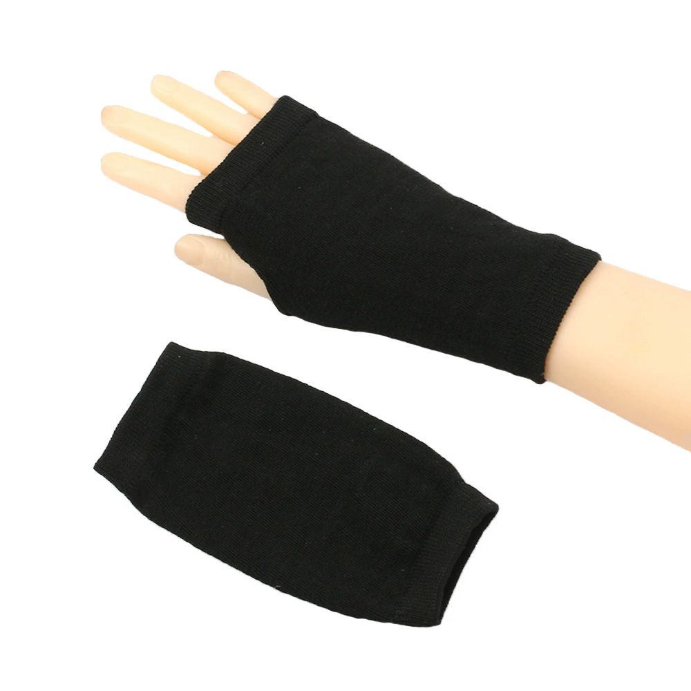 Unisex Striped open-finger wrist cuff for men and women thin knitted children's writing short solid color DIY gloves_maomaolike.com