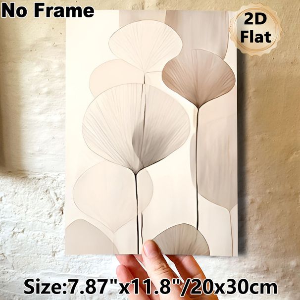 Ginkgo Leaf Themed Painting Poster, Soft-toned Minimalist Botanical Poster, Gentle Elegant Design Ideal For Living Room, Bedroom And Office_maomaolike.com