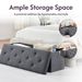 Folding Storage Ottoman Bench, Ottoman Foot Rest, End Of Bed Bench, Storage Chest, With Flipping Lid, For Living Room, Bedroom, Entryway, 47 Inches, Gray_maomaolike.com